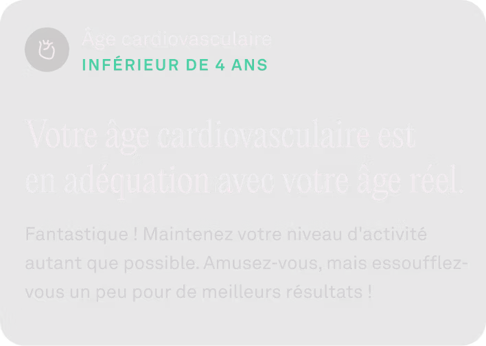 Image des données de surveillance de la fréquence cardiaque 24&nbsp;h/24, 7&nbsp;j/7 dans l'application KEORA Ring