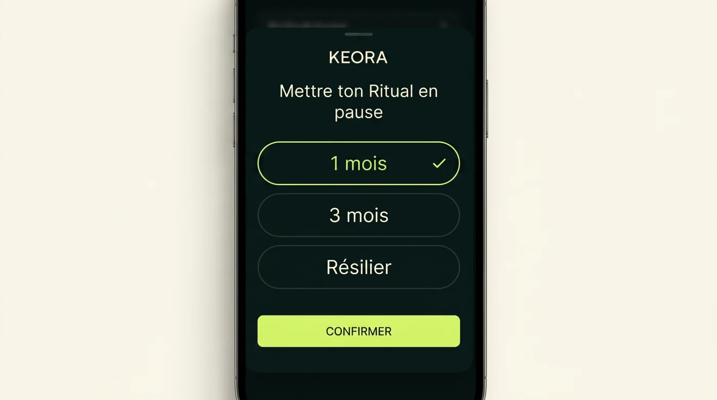 Mettre son Ritual en pause depuis l'app KEORA