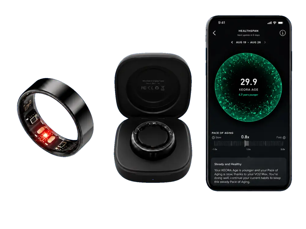 Pack KEORA, bague, chargeur sans fil et application